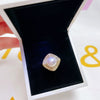 Wholesale Women's Fashion Square Freshwater Pearl Ring Copper Gold Plated