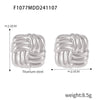Wholesale Women's Fashion Square Oblique Stripe Stainless Steel Gold Plated Electroplated Earrings Combination