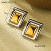 Wholesale Women's Fashion Square Titanium Steel And Stainless Steel Electroplated Earrings