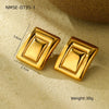 Wholesale Women's Fashion Square Titanium Steel And Stainless Steel Electroplated Earrings