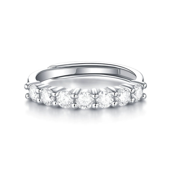 Wholesale Women's Fashion Stacked Ring S925 Silver Moissanite Inlay Geometric Style