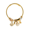 Wholesale Women's Fashion Stainless Steel Alloy Bracelet With Diamond Pearl Pendant
