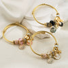 Wholesale Women's Fashion Stainless Steel Alloy Bracelet With Diamond Pearl Pendant