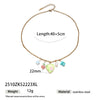Wholesale Women's Fashion Stainless Steel And Titanium Steel Electroplated Heart Oil Drop Pendant Sweater Chain Necklace In Ins And Minimalist Style