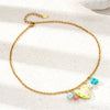 Wholesale Women's Fashion Stainless Steel And Titanium Steel Electroplated Heart Oil Drop Pendant Sweater Chain Necklace In Ins And Minimalist Style