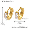 Wholesale Women's Fashion Stainless Steel Circle Earrings With 5A Zircon And Geometric Pattern Electroplated