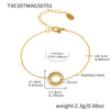 Wholesale Women's Fashion Stainless Steel Circle Pendant Clavicle Necklace And Bracelet Set With Electroplating Niche Design