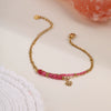 Wholesale Women's Fashion Stainless Steel Electroplated Natural Stone Bead String Bracelet