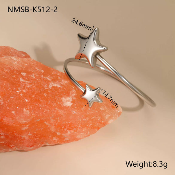 Wholesale Women's Fashion Stainless Steel Electroplated Open Bracelet Niche Design Jewelry