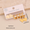 Wholesale Women's Fashion Stainless Steel Flower Crown Heart Shape Butterfly Earrings With Electroplating