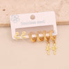 Wholesale Women's Fashion Stainless Steel Flower Crown Heart Shape Butterfly Earrings With Electroplating