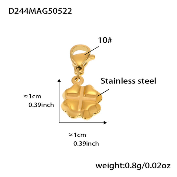 Wholesale Women's Fashion Stainless Steel Geometric Pattern Multiaccessory Bracelet With Hollow Pendant Electroplated With Real Gold