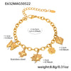 Wholesale Women's Fashion Stainless Steel Geometric Pattern Multiaccessory Bracelet With Hollow Pendant Electroplated With Real Gold
