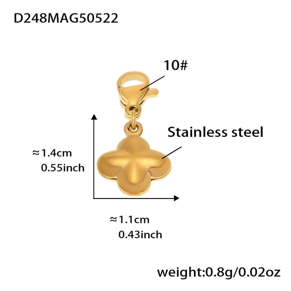 Wholesale Women's Fashion Stainless Steel Geometric Pattern Multiaccessory Bracelet With Hollow Pendant Electroplated With Real Gold
