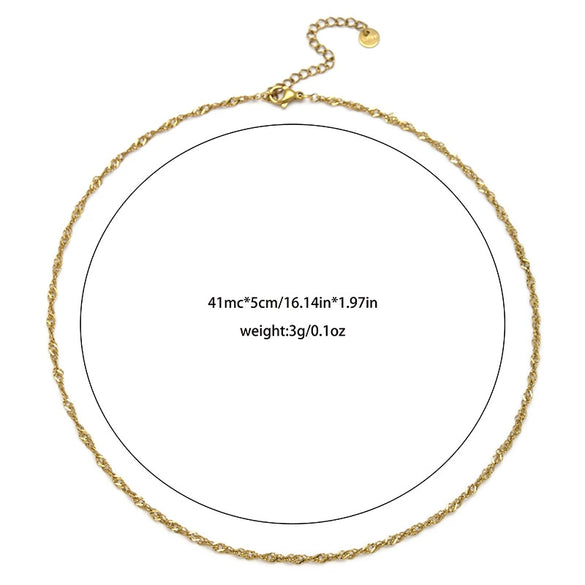 Wholesale Women's Fashion Stainless Steel Goldplated Leaf Jewelry Clavicle Chain