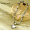 Wholesale Women's Fashion Stainless Steel Heart And Fivepointed Star Pendant Necklace With Electroplating Treatment