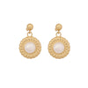 Wholesale Women's Fashion Stainless Steel Heart Pattern Electroplated Imitation Pearl Earrings