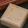 Wholesale Women's Fashion Stainless Steel Heart Shaped Butterfly Love Bracelet With Electroplating