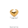 Wholesale Women's Fashion Stainless Steel Heart Shaped Opening Ring With Electroplating