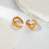 Wholesale Women's Fashion Stainless Steel Heart Shaped Opening Ring With Electroplating