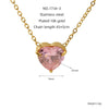 Wholesale Women's Fashion Stainless Steel Heartshaped Zircon Electroplated Clavicle Necklace