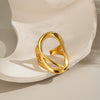 Wholesale Women's Fashion Stainless Steel Irregular Geometric Rings With Electroplating Processing
