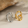 Wholesale Women's Fashion Stainless Steel Irregular Geometric Rings With Electroplating Processing