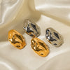 Wholesale Women's Fashion Stainless Steel Irregular Hammered 18K Gold Plated Geometric Earrings