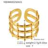 Wholesale Women's Fashion Stainless Steel Irregular Hollow Multi Layer Geometric Ring With Opening Design And Electroplating