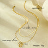 Wholesale Women's Fashion Stainless Steel 18K Electroplated Geometric Heart Pendant Necklace