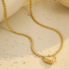 Wholesale Women's Fashion Stainless Steel 18K Electroplated Geometric Heart Pendant Necklace