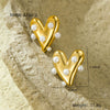 Wholesale Women's Fashion Stainless Steel 18K Electroplated Geometric Heart Pendant Necklace