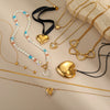 Wholesale Women's Fashion Stainless Steel 18K Electroplated Geometric Heart Pendant Necklace