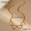 Wholesale Women's Fashion Stainless Steel 18K Electroplated Geometric Heart Pendant Necklace