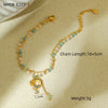 Wholesale Women's Fashion Stainless Steel 18K Electroplated Hollow Love Diamond Beaded Bracelet