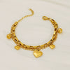 Wholesale Women's Fashion 316L Stainless Steel 18K Goldplated Doublelayer Heartshaped Folding Bracelet With Electroplating Treatment