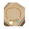 Wholesale Women's Fashion Stainless Steel Oil Dropping Flower Love Butterfly Bracelet With Heart And Flower Pattern Electroplated