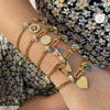 Wholesale Women's Fashion Stainless Steel Oil Dropping Flower Love Butterfly Bracelet With Heart And Flower Pattern Electroplated