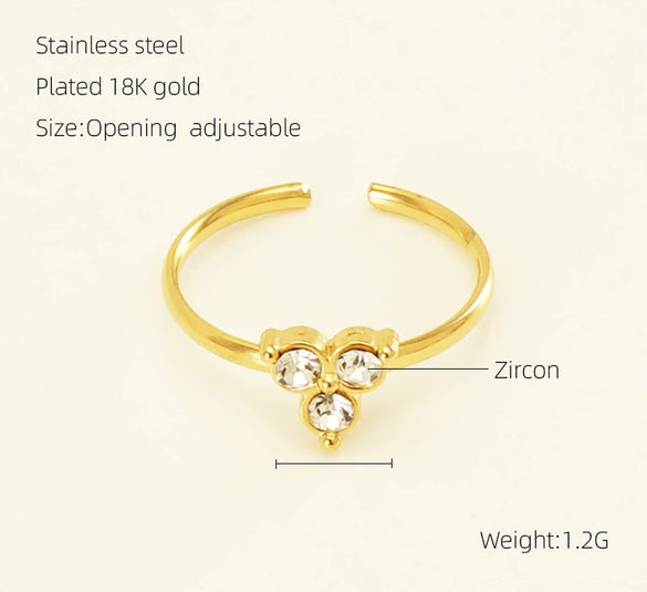 Wholesale Women's Fashion Stainless Steel Ring With Heart Flowers Bow Design Electroplated