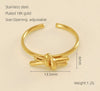 Wholesale Women's Fashion Stainless Steel Ring With Heart Flowers Bow Design Electroplated