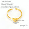 Wholesale Women's Fashion Stainless Steel Ring With Heart Flowers Bow Design Electroplated