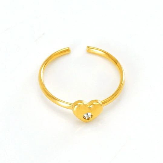 Wholesale Women's Fashion Stainless Steel Ring With Heart Flowers Bow Design Electroplated
