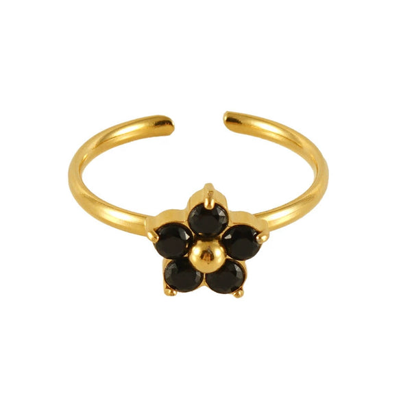 Wholesale Women's Fashion Stainless Steel Ring With Square Love Shape And Flower Design Inlaid With Zircon
