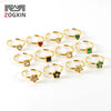 Wholesale Women's Fashion Stainless Steel Ring With Square Love Shape And Flower Design Inlaid With Zircon