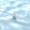 Wholesale Women's Fashion 925 Sterling Silver Water Drop Pendant Red Corundum Necklace With Cross Chain Simple Natural Style Diamond Design