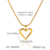 Wholesale Women's Fashion Stylish Stainless Steel And Titanium Steel Cut Out Heart Geometric Pendant Necklace With Electroplating And Box Chain