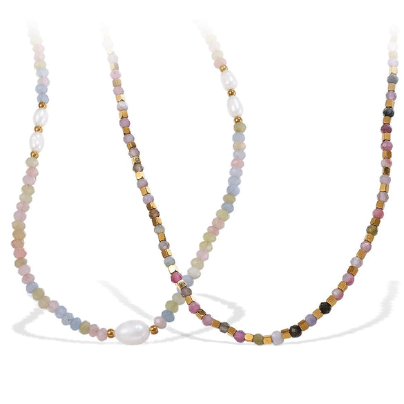 Wholesale Women's Fashion 316L Stainless Steel Beaded Pearl Clavicle Necklace With Electroplating