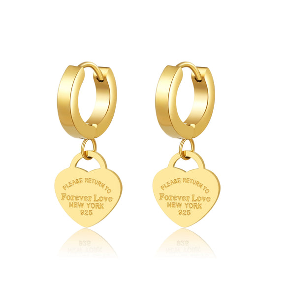 Wholesale Women's Fashion Titanium Steel Heart Pendant Cross Chain Necklace With Electroplating