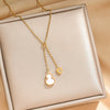 Wholesale Women's Fashion Titanium Steel Necklace With Copper Pendant And Real Gold Electroplated Tassel Gourd Design