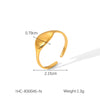 Wholesale Women's Fashion Titanium Steel Open Ring With Heart Star Geometric Patterns Electroplated